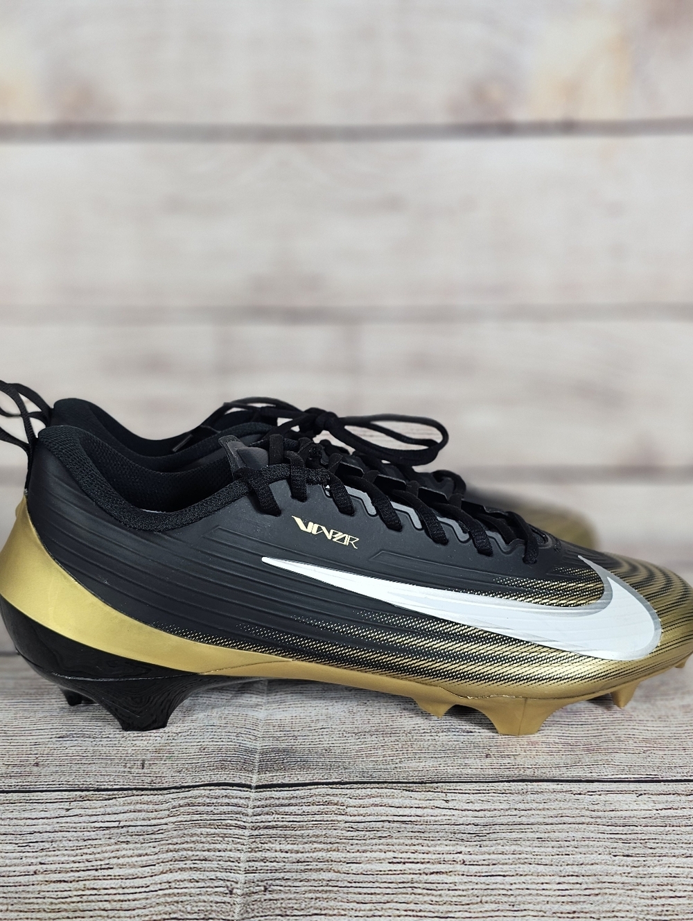 Nike Vapor Speed 3 Black Gold Football Cleats FB3303-003 Mens Size 13 NWOB